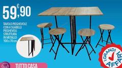 Casa - Tavolo Pieghevole Con 4 Cagabili