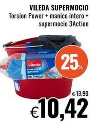 Vileda - Supermocio Torsion Power + Manico Intero + Supermocio 3Action