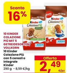 Kinder - Colazione Più Con 5 Cereali O Integrale