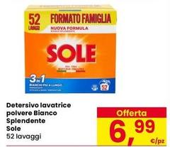 Sole - Detersivo Lavatrice Polvere Bianco Splendente