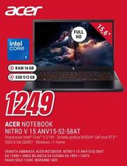 Acer - Notebook Nitro V 15 ANVI5-52-58AT