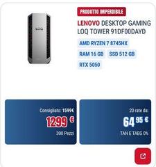 Lenovo - Desktop Gaming Loq Tower 91df00dayd Amd Ryzen 7 8745hx
