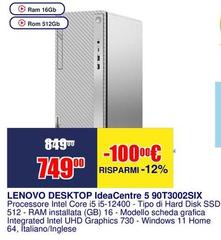 Lenovo - Desktop Ideacentre 5 90T3002SIX