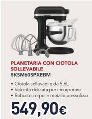 Kitchenaid - Planetaria Con Ciotola Sollevabile 5KSM60SPXEBM