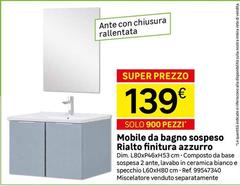 Mobile Da Bagno Sospeso Rialto Finitura Azzurro