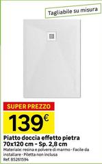 Piatto Doccia Effetto Pietra 70x120 Cm - Sp. 2,8 Cm