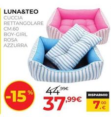 Cuccia Rettangolare Cm.60 Boy-Girl Rosa Azzurra