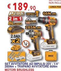 Linea - Set Avvitatore Ad Impulsi 20V -1/4