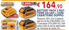 Battery Pack 2 Bat-Terie Da 5ah + Cari-Catatterie Doppio
