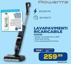 Rowenta - Lavapavimenti Ricaricabile Gz5436