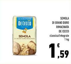De Cecco - Semola Di Grano Duro Rimacinata