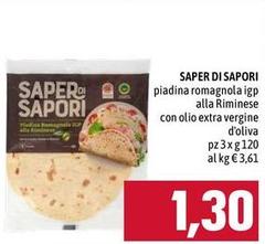 Saper di sapori - Piadina Romagnola IGP Alla Riminese Con Olio Extra Vergine D'Oliva