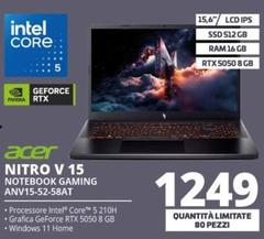 Acer - Nitro V 15 Notebook Gaming ANV15-52-58AT