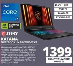 Msi - Katana Notebook HX B14WFK-075IT