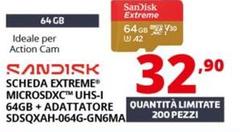 Sandisk -  Scheda Extreme® Microsdxc™ UHS-I 64Gb + Adattore SDSQXAH-064G-GN6MA