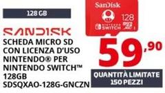 Sandisk - Scheda Micro Sd Con Licenza D'uso Nintendo® Per Nintendo Switch™ 128Gb SDSQXAO-128G-GNCZN 