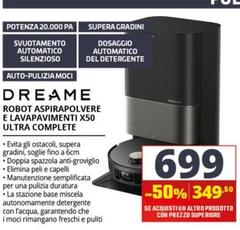Dreame - Robot Aspirapolvere E Lavapavimenti X50 Ultra Complete