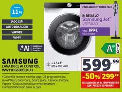 Samsung - Lavatrice AI Control WW11DG6B85LKU3 