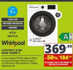 Whirlpool - Lavatrice Slim WAM 762WB IT