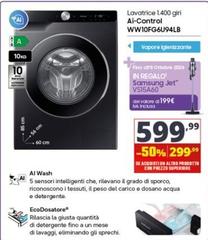 Samsung - Lavatrice 1.400 Giri Ai-Control WW10FG6U94LB