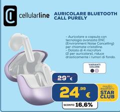 Cellularline - Auricolare Bluetooth Call Purely