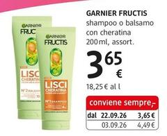 Garnier - Fructis Shampoo O Balsamo Con Cheratina 200 Ml, Assort.