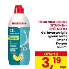 Despar - Gel Lavastoviglie Igienizzante Limone
