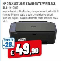 HP - 2921 Stampante Wireless All-in-one