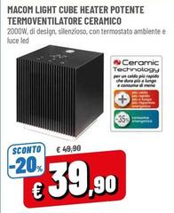 Macom -  Light Cube Heater Potente Termoventilatore Ceramico