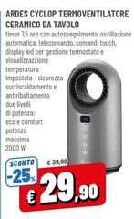 Ardes - Cyclop Termoventilatore Ceramico Da Tavolo