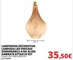 Lampadina Decorativa Lampada Led Vintage Dimmerabile A165 Alien E27