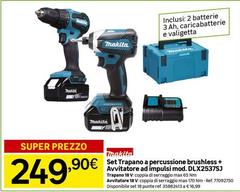 Makita - Set Trapano A Percussione Brushless + Avvitatore Ad Impulsi Mod. DLX2537SJ