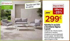 Naterial - Salotto In Acciaio E Textilene Sigma 4 Posti