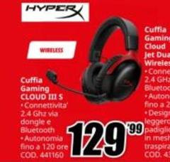 Leggera - Cuffia Gaming Cloud Jet Dua Wireless