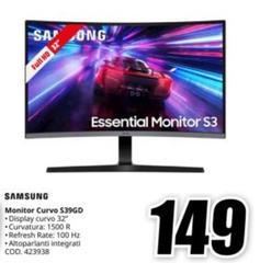 Samsung - Monitor Curvo S39Gd