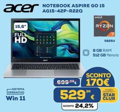 Acer - Notebook Aspire Go 15 AGT5-42P-R22Q