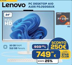Lenovo - Pc Desktop A105 Fojs00211x