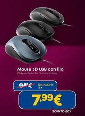 Mouse 3d Usb Con Filo