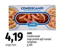 Arbi - Condiscampi Sugo Pronto Agli Scampi Surgelato