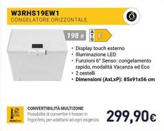 Whirlpool - W3RHS19EW1 Congelatore Orizzontale