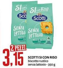 Scotti - Biscotto Rustico Senza Lattosio