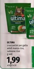 Ultima - Croccantini Per Gatto Adult Manzo Riso, Salmone Riso