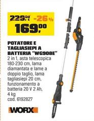 Worx - Potatore E Tagliasiepi A Batteria 