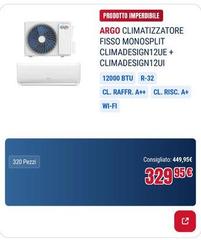 Argo -  Climatizzatore Fisso Monosplit Climadesign12u + Climadesign12ui