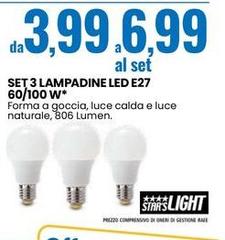 Philips - Set 3 Lampadine Led E27 60/100 W
