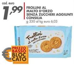 Consilia - Frollini Al Malto D'orzo Senza Zuccheri Aggiunti