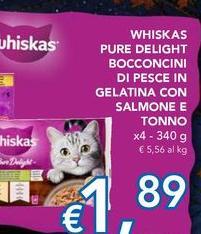Whiskas -  Pure Delight Bocconcini Di Pesce In Gelatina Con Salmone E Tonno