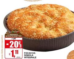 Focaccia Semola Integrale
