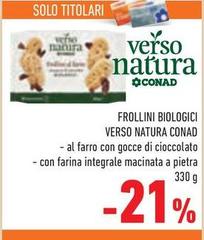 Conad - Frollini Biologici Verso Natura Con Farina Integrale Macinata A Pietra