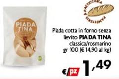 Piada Tina - Piada Cotta In Forno Senza Lievito